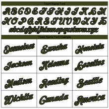 Load image into Gallery viewer, Custom White Black Strip Olive-Black Authentic Memorial Day Baseball Jersey