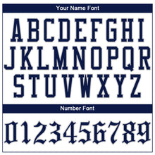 Load image into Gallery viewer, Custom White Navy Strip Navy-Gray Authentic Baseball Jersey