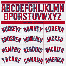 Load image into Gallery viewer, Custom White Red-Navy Authentic Baseball Jersey