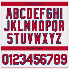 Load image into Gallery viewer, Custom White Red-Navy Authentic Baseball Jersey