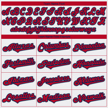 Load image into Gallery viewer, Custom White Red-Navy Authentic Baseball Jersey