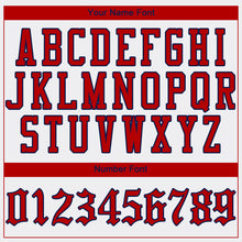 Load image into Gallery viewer, Custom White Red-Navy Authentic Baseball Jersey