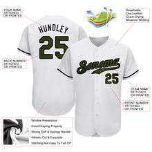 Load image into Gallery viewer, Custom White Olive-Black Authentic Memorial Day Baseball Jersey
