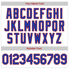 Load image into Gallery viewer, Custom White Royal Strip Royal-Red Authentic Throwback Rib-Knit Baseball Jersey Shirt