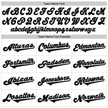 Load image into Gallery viewer, Custom White Black Strip Black-Gray Authentic Throwback Rib-Knit Baseball Jersey Shirt