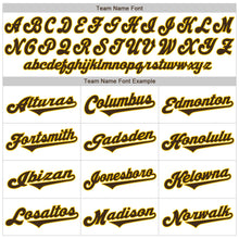 Load image into Gallery viewer, Custom White Brown Strip Brown-Gold Authentic Throwback Rib-Knit Baseball Jersey Shirt