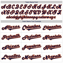 Load image into Gallery viewer, Custom White Navy-Orange Authentic Throwback Rib-Knit Baseball Jersey Shirt