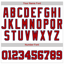 Load image into Gallery viewer, Custom White Red-Navy Authentic Baseball Jersey