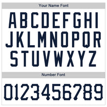 Load image into Gallery viewer, Custom White Navy Strip Navy Authentic Baseball Jersey