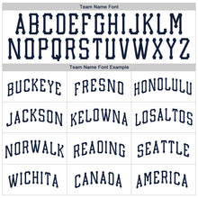 Load image into Gallery viewer, Custom White Navy Strip Navy Authentic Baseball Jersey