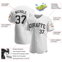Load image into Gallery viewer, Custom White Black Strip Black-Gray Authentic Baseball Jersey