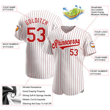 Load image into Gallery viewer, Custom White Red Strip Red-White Authentic Baseball Jersey