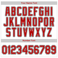 Load image into Gallery viewer, Custom White Red-Black Authentic Baseball Jersey