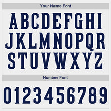 Load image into Gallery viewer, Custom White Navy-White Authentic Baseball Jersey