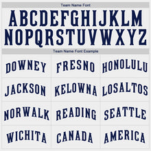 Load image into Gallery viewer, Custom White Navy-White Authentic Baseball Jersey