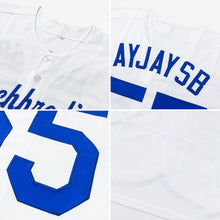 Load image into Gallery viewer, Custom White Navy-White Authentic Baseball Jersey