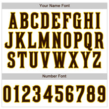 Load image into Gallery viewer, Custom White Brown Strip Brown-Gold Authentic Baseball Jersey