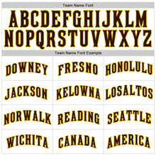 Load image into Gallery viewer, Custom White Brown Strip Brown-Gold Authentic Baseball Jersey