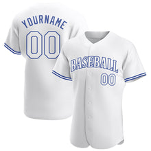 Load image into Gallery viewer, Custom White White-Royal Authentic Baseball Jersey