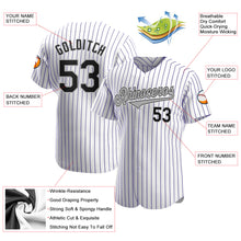 Load image into Gallery viewer, Custom White Purple Strip Black-Gray Authentic Baseball Jersey