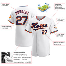 Load image into Gallery viewer, Custom White Navy-Red Authentic Baseball Jersey