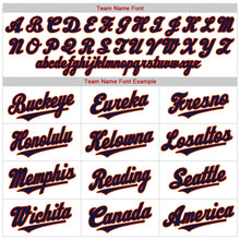 Load image into Gallery viewer, Custom White Navy-Red Authentic Baseball Jersey