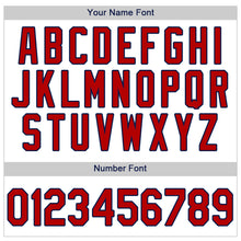 Load image into Gallery viewer, Custom White Red-Navy Authentic Baseball Jersey