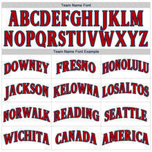Load image into Gallery viewer, Custom White Red-Navy Authentic Baseball Jersey