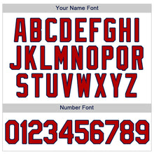 Load image into Gallery viewer, Custom White Red-Navy Authentic Baseball Jersey