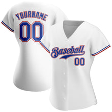 Load image into Gallery viewer, Custom White Royal-Red Authentic Baseball Jersey