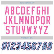 Load image into Gallery viewer, Custom White Light Blue-Pink Authentic American Flag Fashion Baseball Jersey