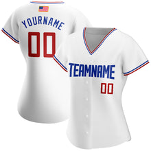 Load image into Gallery viewer, Custom White Red-Royal Authentic American Flag Fashion Baseball Jersey