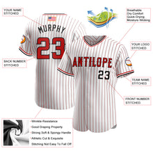 Load image into Gallery viewer, Custom White Red Strip Red-Black Authentic American Flag Fashion Baseball Jersey