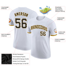 Load image into Gallery viewer, Custom White Black-Gold Performance T-Shirt