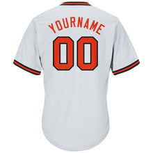 Load image into Gallery viewer, Custom White Orange-Black Authentic Throwback Rib-Knit Baseball Jersey Shirt