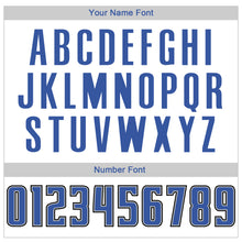 Load image into Gallery viewer, Custom White Blue-Black Authentic Throwback Rib-Knit Baseball Jersey Shirt