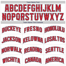 Load image into Gallery viewer, Custom White Navy-Red Authentic Throwback Rib-Knit Baseball Jersey Shirt