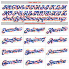 Load image into Gallery viewer, Custom White Blue-Orange Authentic Throwback Rib-Knit Baseball Jersey Shirt