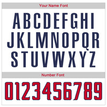 Load image into Gallery viewer, Custom White Red-Navy Authentic Throwback Rib-Knit Baseball Jersey Shirt