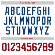 Load image into Gallery viewer, Custom White Royal Strip Red-Royal Authentic Baseball Jersey