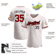 Load image into Gallery viewer, Custom White Red Strip Red-Black Authentic Baseball Jersey