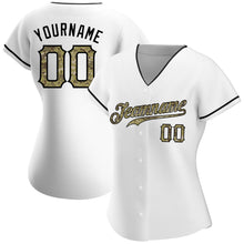 Load image into Gallery viewer, Custom White Camo-Black Authentic Baseball Jersey