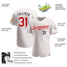 Load image into Gallery viewer, Custom White Red Strip Red-Black Authentic Baseball Jersey