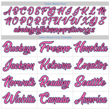 Load image into Gallery viewer, Custom White Light Blue-Pink Authentic Baseball Jersey