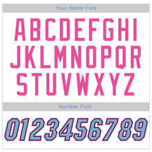 Load image into Gallery viewer, Custom White Light Blue-Pink Authentic Baseball Jersey