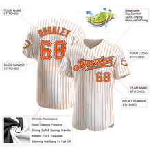 Load image into Gallery viewer, Custom White Orange Strip Orange-Black Authentic Baseball Jersey