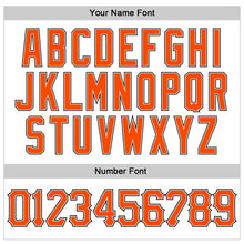Load image into Gallery viewer, Custom White Orange Strip Orange-Black Authentic Baseball Jersey