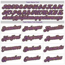 Load image into Gallery viewer, Custom White Purple-Old Gold Authentic Baseball Jersey