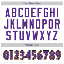 Load image into Gallery viewer, Custom White Purple-Old Gold Authentic Baseball Jersey