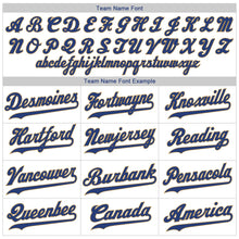 Load image into Gallery viewer, Custom White Royal-Old Gold Authentic Baseball Jersey